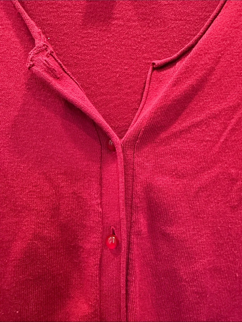 Ann Taylor Hot Pink Button-Front Cardigan